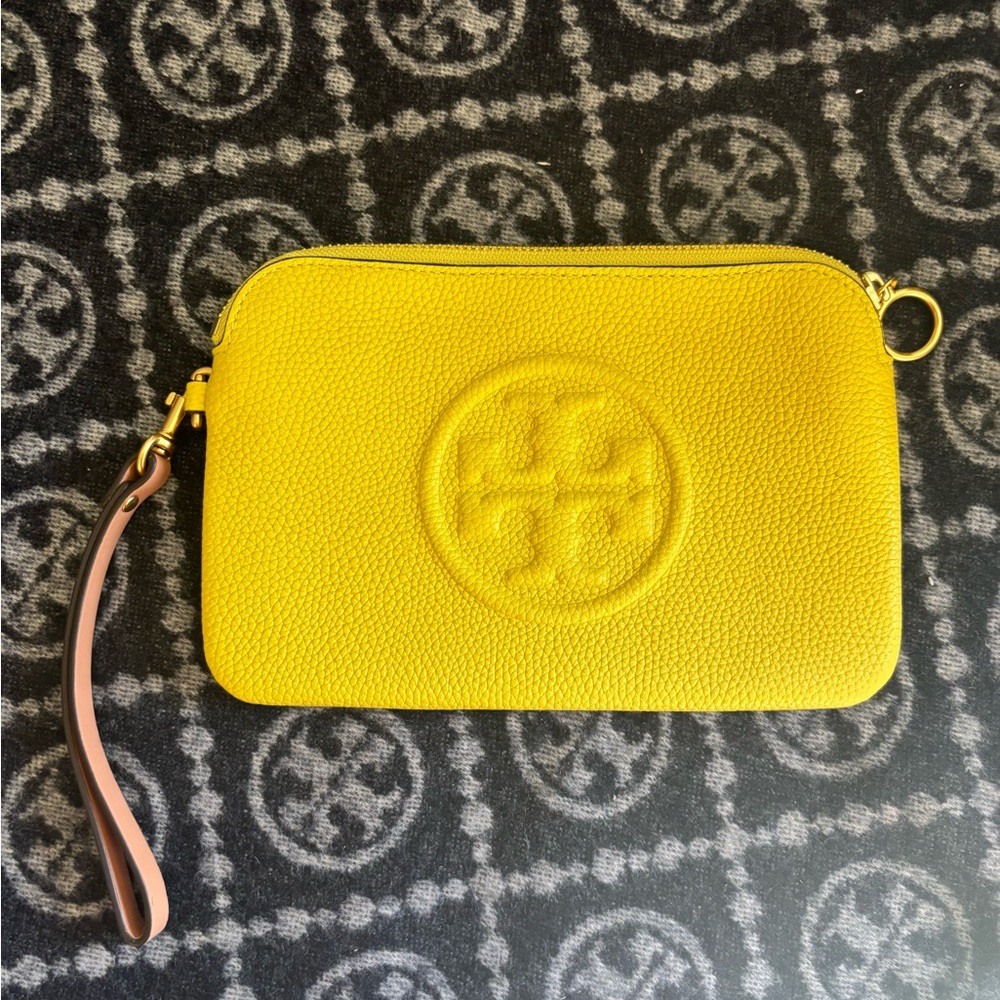 Tory Burch Yellow Wristlet Clutch